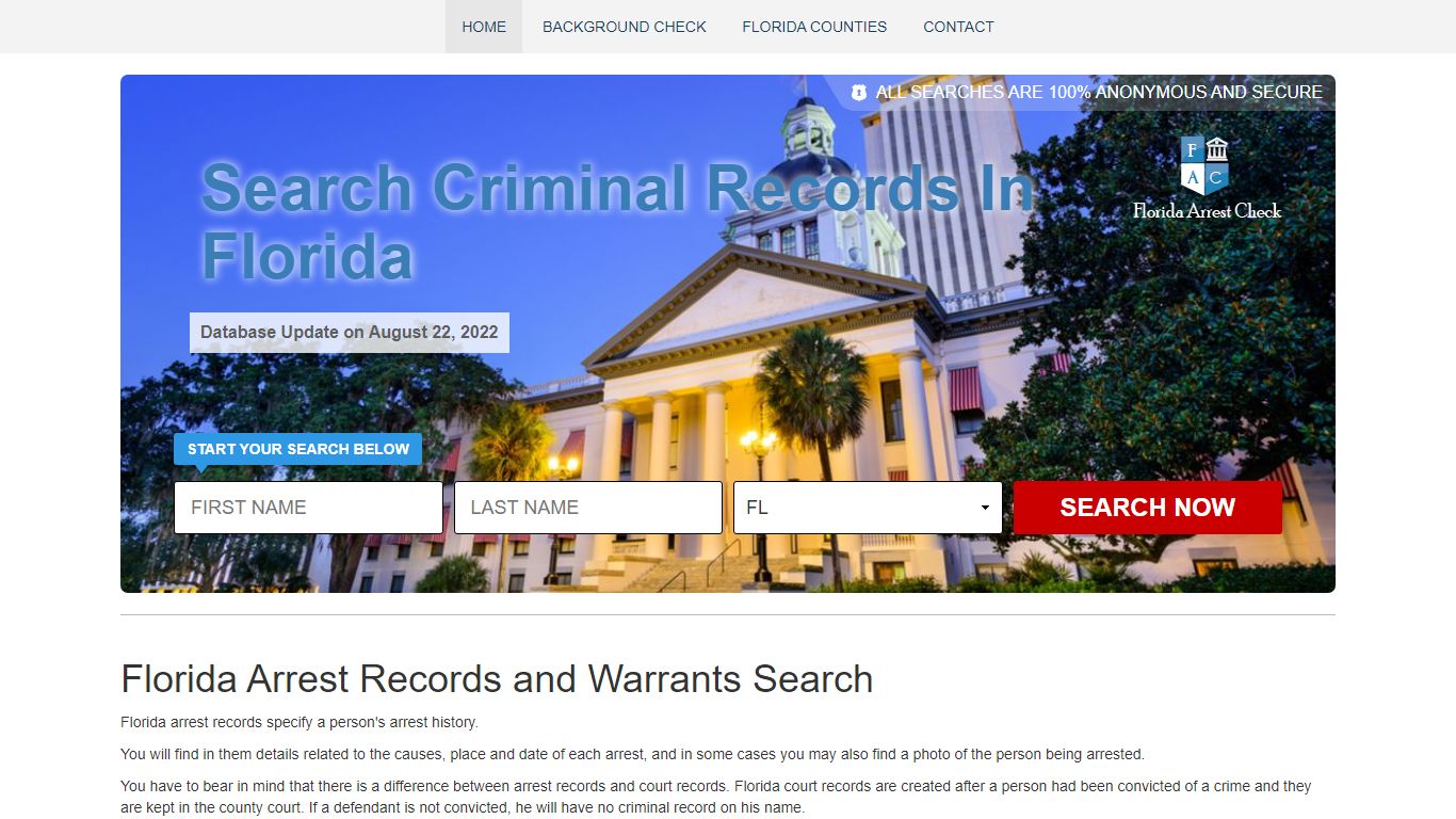 Florida Arrest Records and Warrants Search